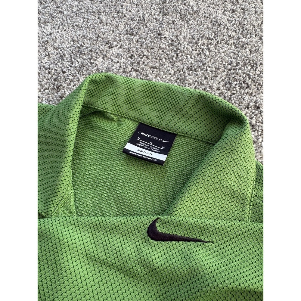Nike Golf Dri Fit Mens Shirt Polo Green Soft Mesh Design Size Medium‎ - Picture 2 of 8